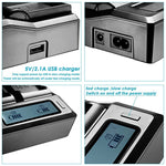 Caricabatteria digitale con display LCD a doppio canale con porta USB per batteria Sony BP-U30 / U60 / U90, compatibile con Sony EX260 / EX280 / FS7