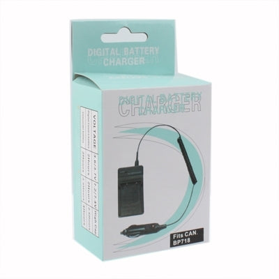 Caricabatteria da auto per batteria per fotocamera digitale per Canon BP718 / BP727, BP718