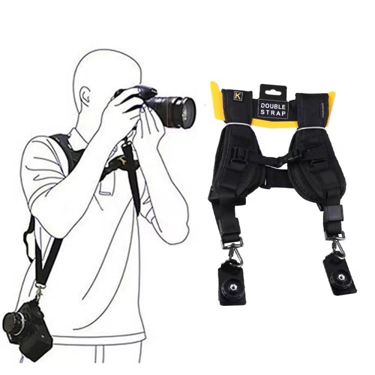 Tracolla doppia sicura e veloce per 2 fotocamere DSLR (QS-B 1/4, QS-B 1/4