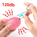 Portachiavi allarme personale 120dB con catena 60mm