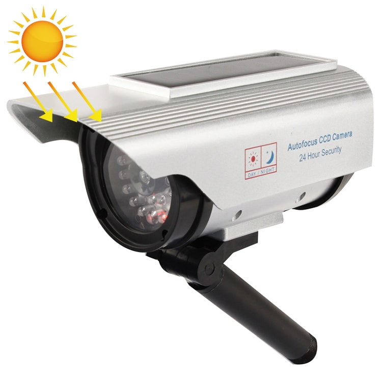 Fotocamera fittizia dall'aspetto realistico ad energia solare con luce LED rossa lampeggiante, 2400