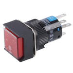 Interruttore a pulsante quadrato fai-da-te per auto con blocco e indicatore LED, DC 24V, With Lock DC 24V Red, With Lock DC 24V Green
