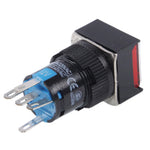 Interruttore a pulsante quadrato fai-da-te per auto con blocco e indicatore LED, DC 24V, With Lock DC 24V Red, With Lock DC 24V Green