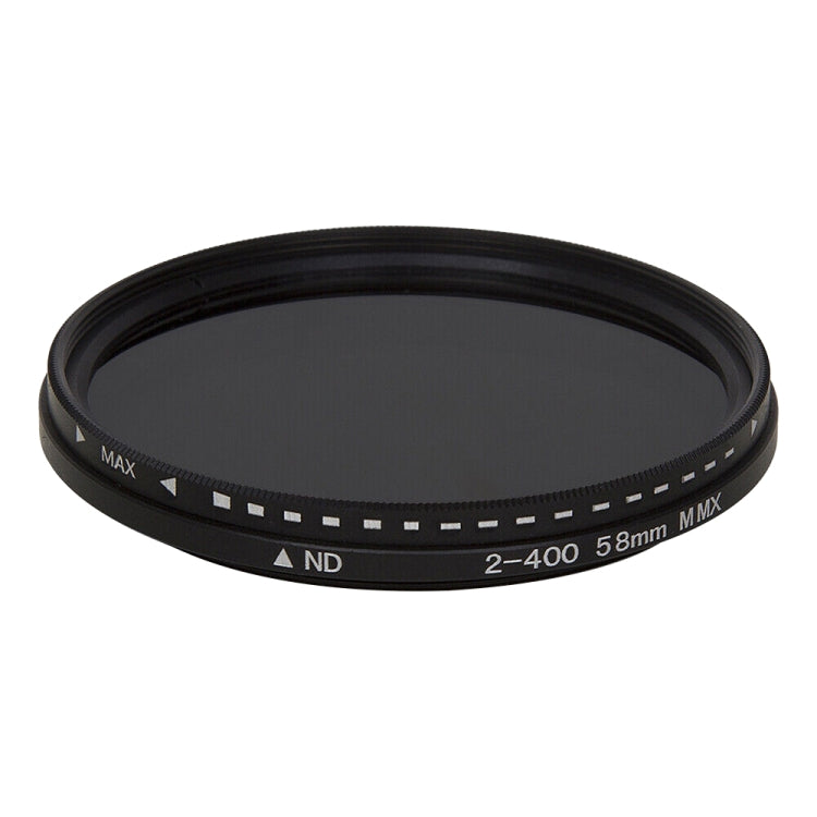 Filtro variabile regolabile con fader ND da 58 mm, densità neutra, filtro da ND 2 a ND 400, 58mm