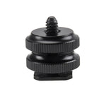 Adattatore a vite rinforzato in lega di alluminio da 1/4 di pollice con slitta calda con doppio dado per fotocamere DSLR, GoPro HERO9 Black /HERO8 Black /7 /6/ 5 /5 Session /4 /3+ /3 /2 /1