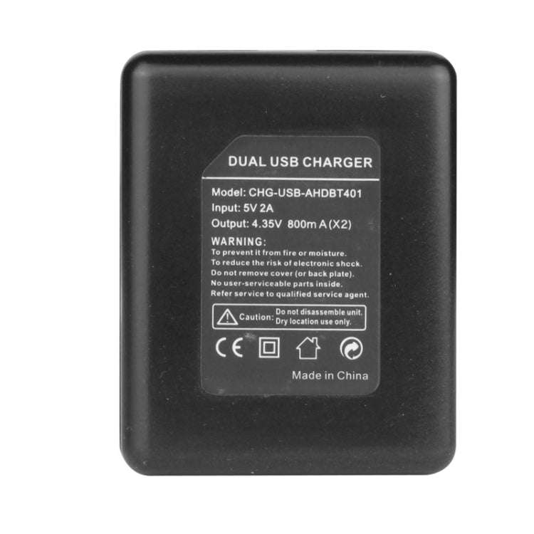 Caricabatterie USB doppia batteria per GoPro HERO4