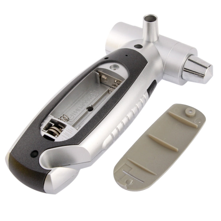 Strumento di utilità di emergenza 4 in 1 (manometro digitale per pneumatici + torcia elettrica + martello di emergenza + taglierino per cintura di sicurezza di emergenza)., 4 in 1