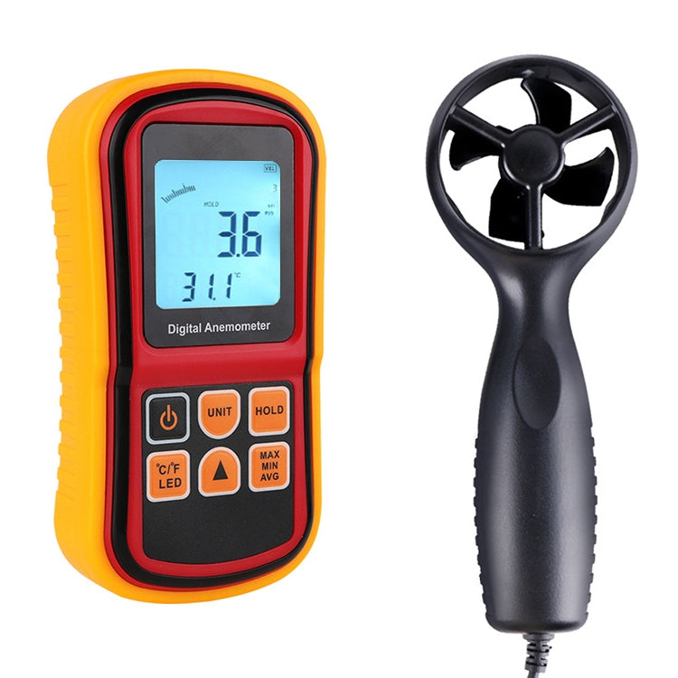 Anemometro digitale (elementi di misurazione: velocità dell'aria, temperatura dell'aria), GM8901