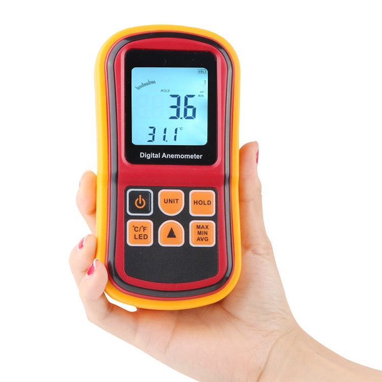Anemometro digitale GM8901 per velocità e temperatura aria