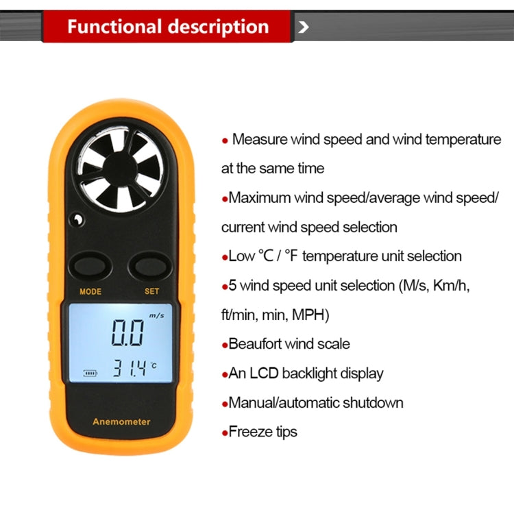 AR-816 Termometro elettronico digitale anemometro, AR-816