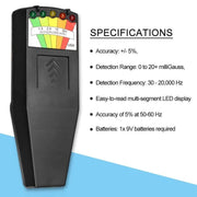 Tester per misuratori EMF con rilevatore di radiazioni elettromagnetiche a 5 LED, Style 2  White, Style 2 Black