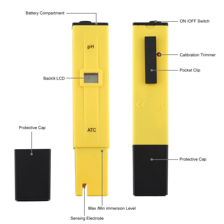 PHmetro tascabile con ATC, ATC PH Meter