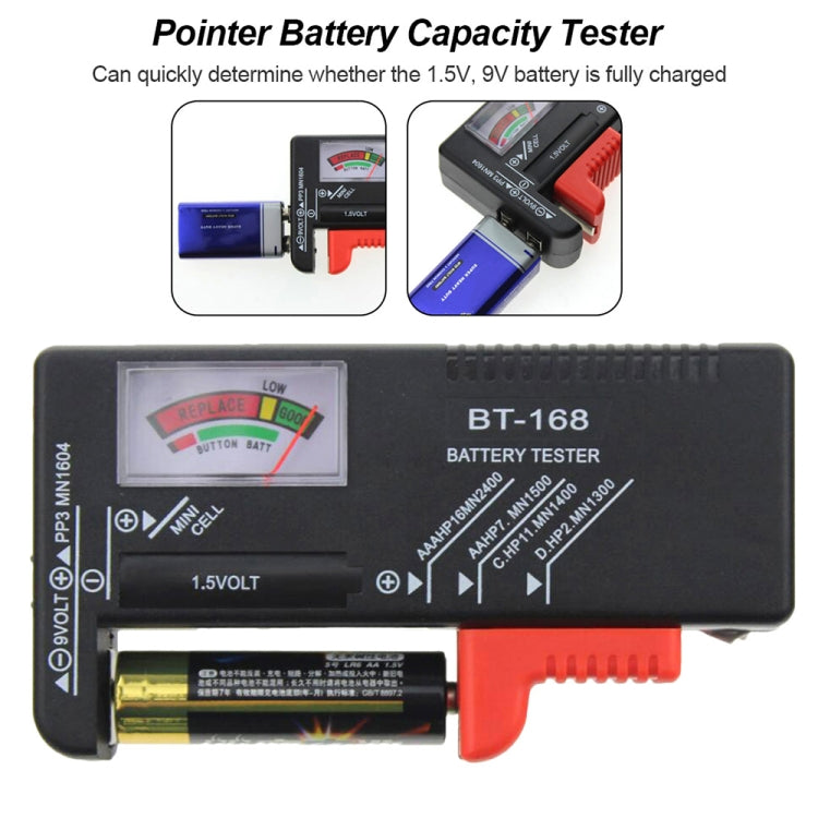 Tester universale per batterie da 1,5 V AAA, AA e 9 V 6F22