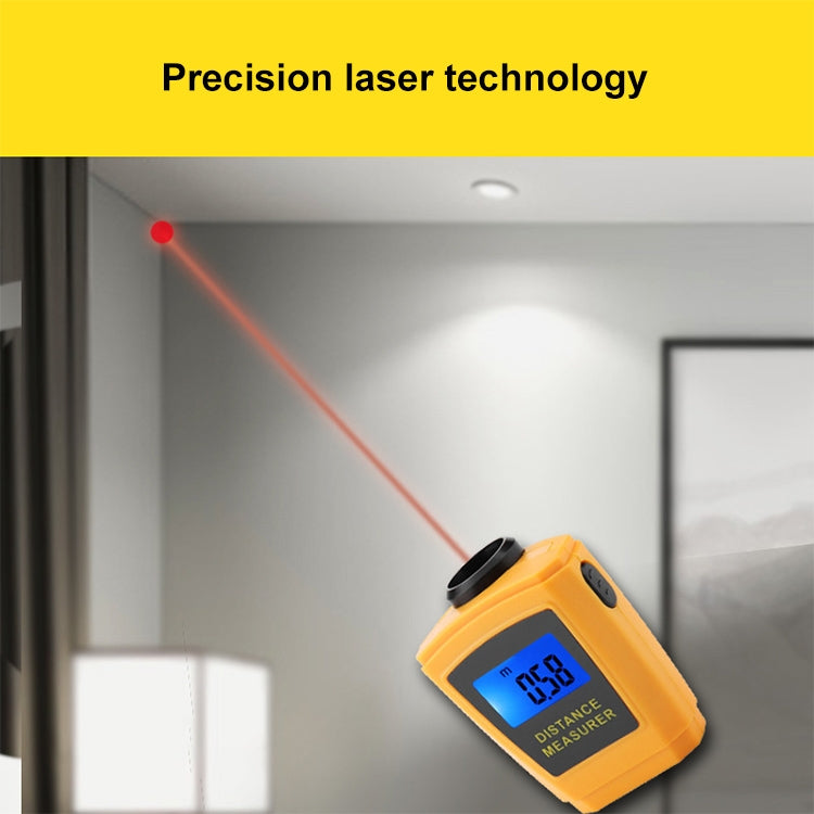 Mini misuratore di distanza ad ultrasuoni con puntatore laser, Orange