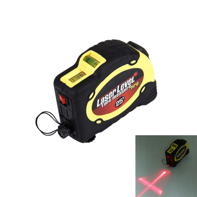 Livella laser con metro a nastro Pro (25 piedi) e clip da cintura/può essere fissata al treppiede