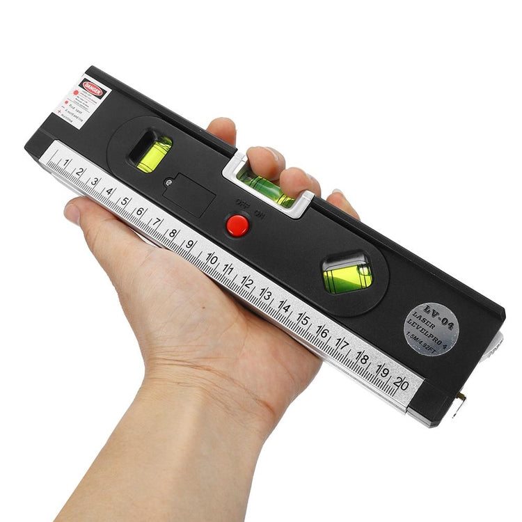 Livella laser con metro a nastro Pro 4 (100 cm) / Livella a bolle con luce LED, LV-04