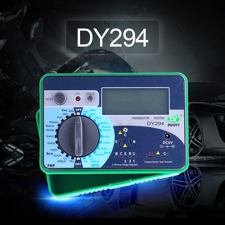 Tester digitale transistor LCD 2,7" DY294 con custodia