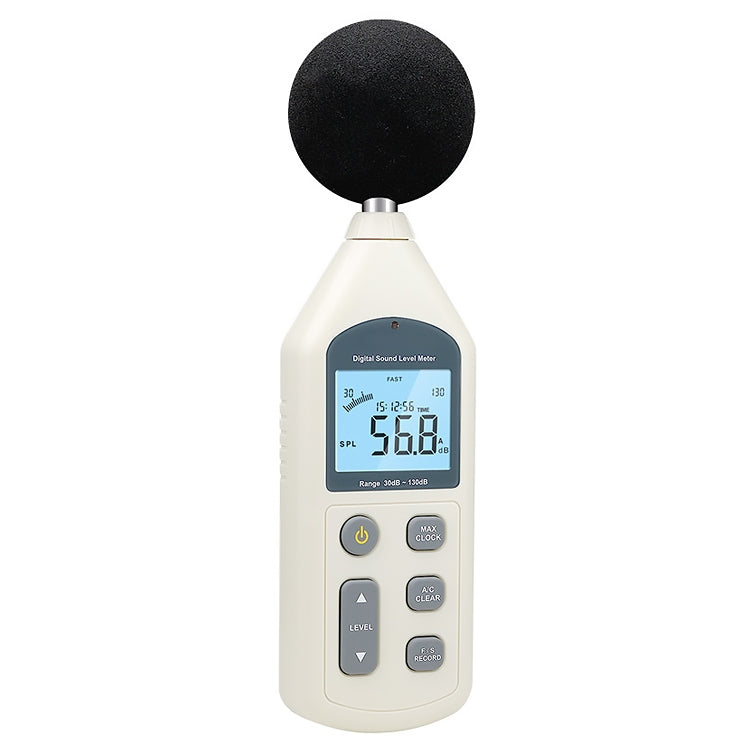Fonometro digitale intervallo 30-130 dB con microfono