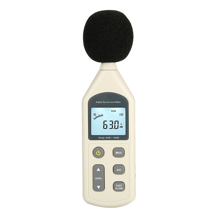 Fonometro digitale intervallo 30-130 dB con microfono