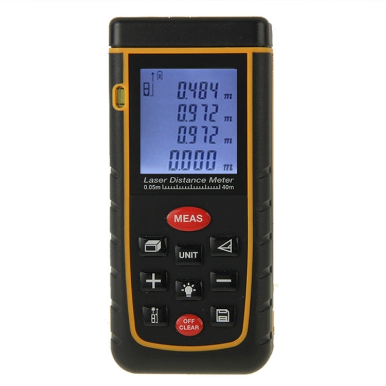 Misuratore di distanza laser portatile LCD da 1,9 pollici RZ-A40 da 40 m con bolla di livello