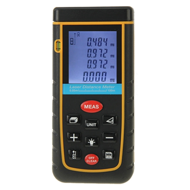 Distanziometro laser portatile LCD da 1,9 pollici RZ-A100 da 100 m con bolla di livello