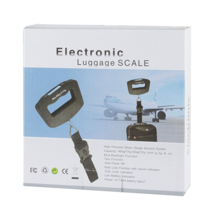 Bilancia elettronica con gancio per bagagli da viaggio LCD da 50 kg x 10 g, 50kgx10g