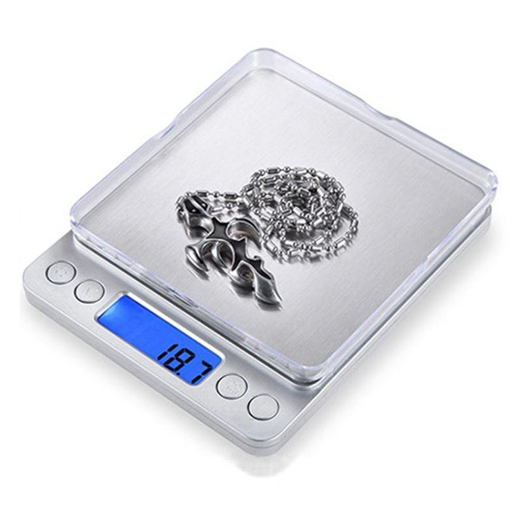 Bilancia elettronica digitale 2000 g x 0,1 g con piattaforma in a