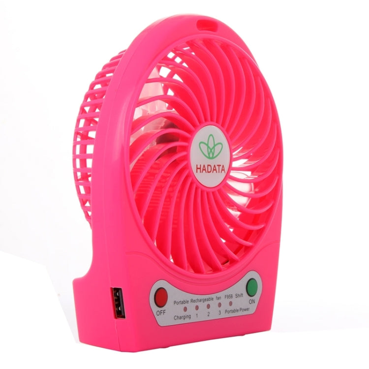 Ventilatore ricaricabile Hadata da 4,3 pollici portatile USB/agli ioni di litio con regolazione della terza marcia e clip