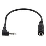 Cavo adattatore convertitore audio stereo femmina da gomito maschio da 2,5 mm a femmina da 3,5 mm, 2.5 Male to 3.5 Female(Black)