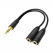 Adattatore splitter per auricolari da 3,5 mm maschio a doppio 3,5 mm femmina, lunghezza: circa 25 cm, 3.5mm Male to 2 x 3.5mm Female