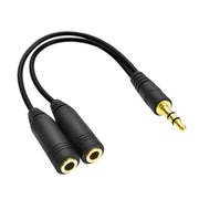 Adattatore splitter per auricolari da 3,5 mm maschio a doppio 3,5 mm femmina, lunghezza: circa 25 cm, 3.5mm Male to 2 x 3.5mm Female