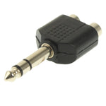 Adattatore jack per cuffie stereo da 6,35 mm maschio a 2 RCA, 6.35mm to 2 RCA Female