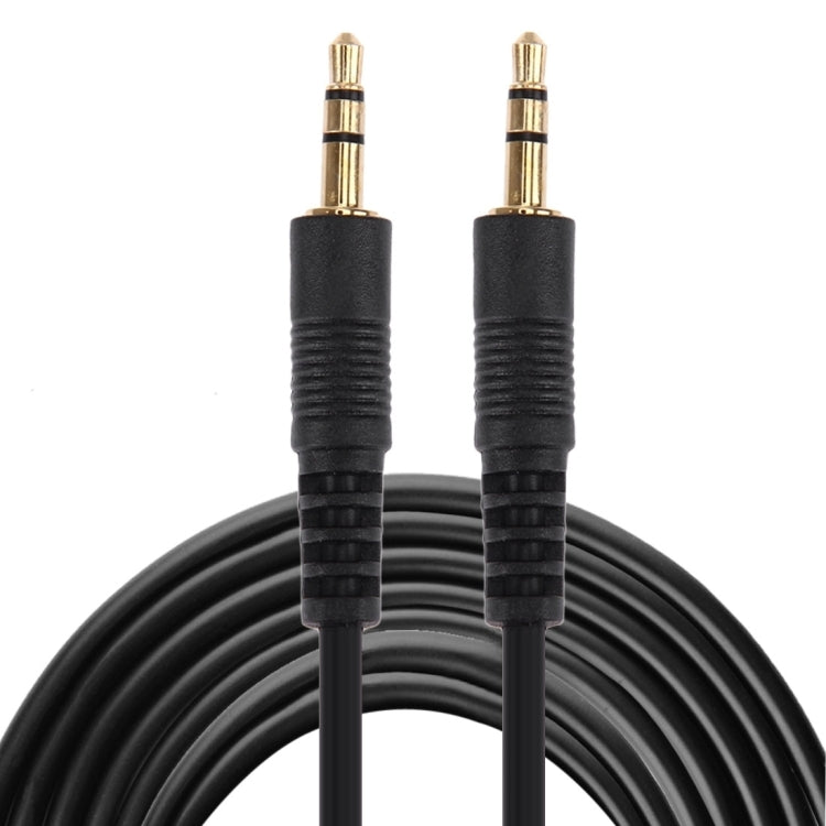Cavo Aux, cavo audio stereo mini plug maschio da 3,5 mm, lunghezza: 5 m (connettore nero + placcato oro), Length: 5m Black, (Gold Plated)