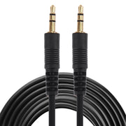 Cavo Aux, cavo audio stereo mini plug maschio da 3,5 mm, lunghezza: 5 m (connettore nero + placcato oro), Length: 5m Black, (Gold Plated)