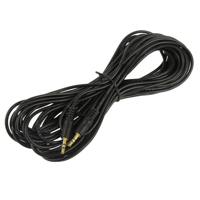 Cavo Aux, cavo audio stereo mini plug maschio da 3,5 mm, lunghezza: 10 m (connettore nero + placcato oro), Length: 10m Black, (Gold Plated)