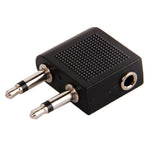 Adattatore per presa per cuffie da aereo da 3,5 mm, 3.5mm Female to Dual 3.5mm Male, 3.5mm Female to Dual 3.5mm Male (Gold)
