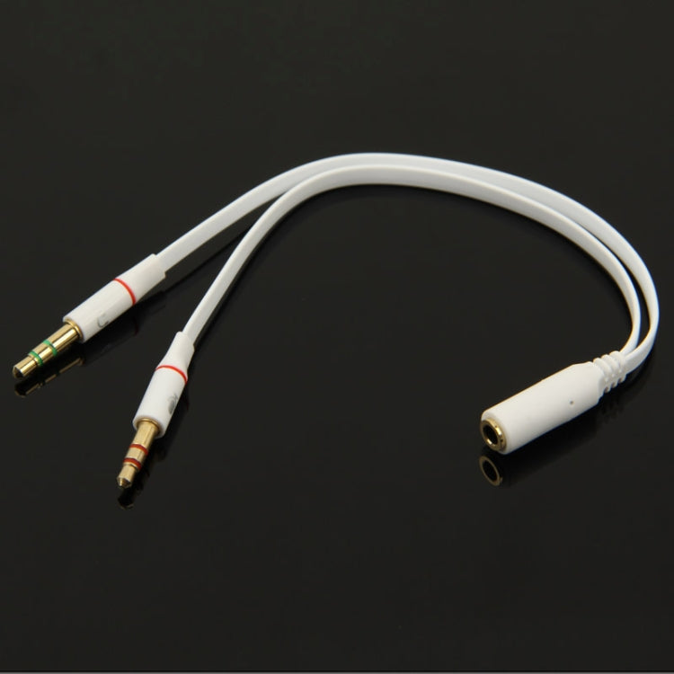 Cavo adattatore jack per microfono femmina da 3,5 mm a maschio da 3,5 mm + cavo adattatore jack per auricolari maschio da 3,5 mm, White