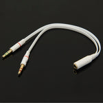 Cavo adattatore jack per microfono femmina da 3,5 mm a maschio da 3,5 mm + cavo adattatore jack per auricolari maschio da 3,5 mm, White