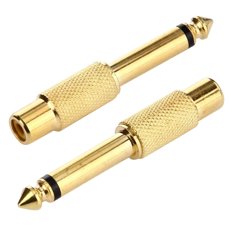 Adattatore jack per cuffie da 6,35 mm Memo maschio a RCA placcato in oro, 6.35 Male to RCA Female