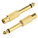 Adattatore jack per cuffie da 6,35 mm Memo maschio a RCA placcato in oro, 6.35 Male to RCA Female
