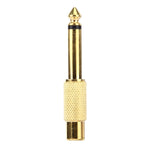 Adattatore jack per cuffie da 6,35 mm Memo maschio a RCA placcato in oro, 6.35 Male to RCA Female