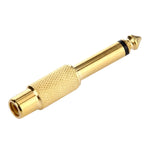 Adattatore jack per cuffie da 6,35 mm Memo maschio a RCA placcato in oro, 6.35 Male to RCA Female