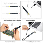 Penna per saldatore portatile alimentata tramite USB 5V 8W Punta a lunga durata + Interruttore tattile Cappuccio protettivo Spegnimento automatico 25 secondi, ZD-20U