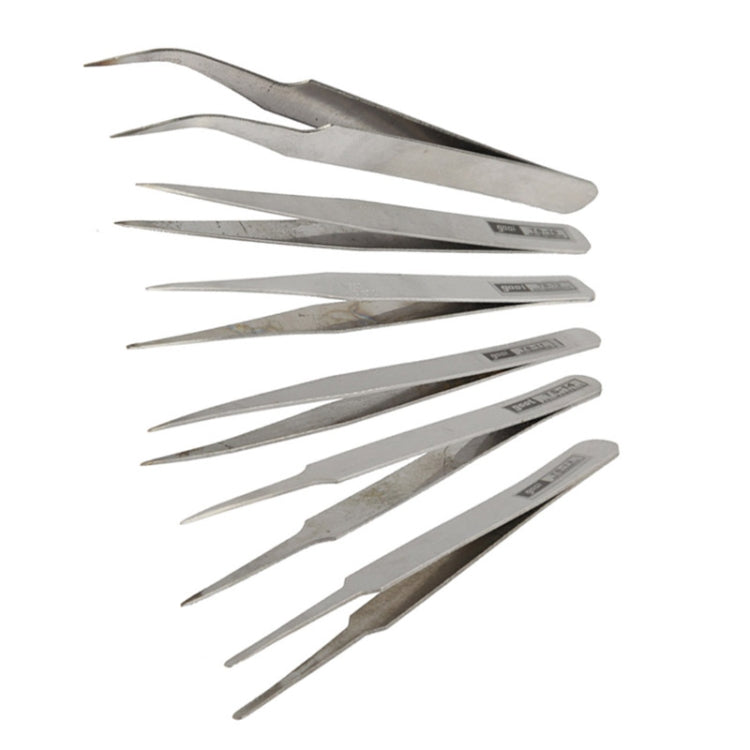 6pcs TS-10/ 11/ 12/ 13/ 14/ 15 Stainless Steel Tweezers 6pcs, TS-10/ 11/ 12/ 13/ 14/ 15