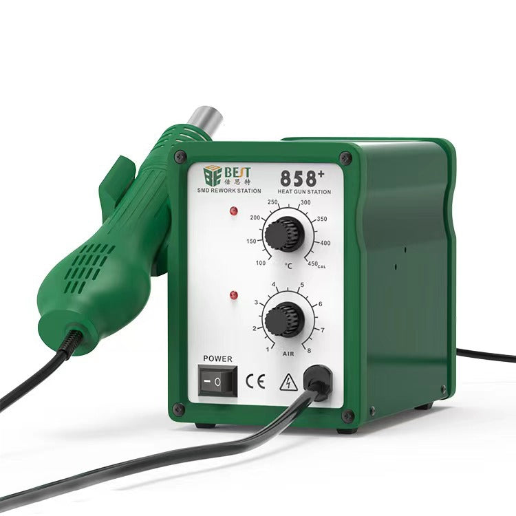 BEST BST-858+ AC 220V 50Hz 650W Pistola ad aria calda senza piombo a temperatura regolabile con vento elicoidale, BST-858+ EU Plug, BST-858+ US Plug