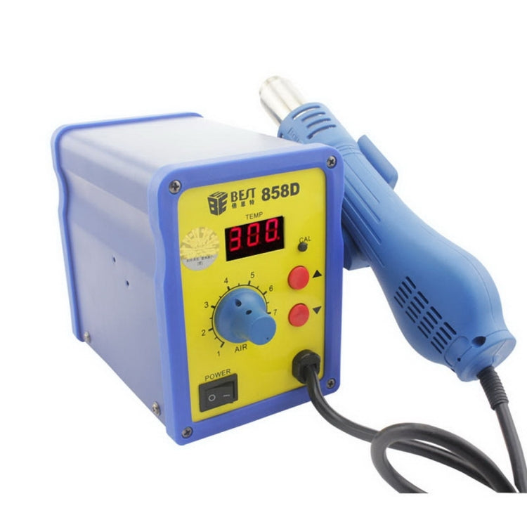 BEST BST-858D AC 220V 50Hz 650W Display LED Pistola ad aria calda senza piombo a temperatura regolabile con vento elicoidale, BST-858D EU Plug, BST-858D US Plug