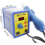 BEST BST-858D AC 220V 50Hz 650W Display LED Pistola ad aria calda senza piombo a temperatura regolabile con vento elicoidale, BST-858D EU Plug, BST-858D US Plug