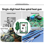 BEST BST-858D+ AC 220V 50Hz 650W Display LED Pistola ad aria calda senza piombo a temperatura regolabile con vento elicoidale, BST-858D+  EU Plug, BST-858D+ US Plug