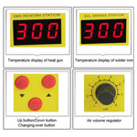 BEST BST-898D 2 in 1 AC 220V 720W Display LED Pistola ad aria calda senza piombo a temperatura regolabile con vento elicoidale + Stazione di saldatura e saldatore, BST-898D EU Plug, BST-898D US Plug