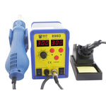BEST BST-898D 2 in 1 AC 220V 720W Display LED Pistola ad aria calda senza piombo a temperatura regolabile con vento elicoidale + Stazione di saldatura e saldatore, BST-898D EU Plug, BST-898D US Plug